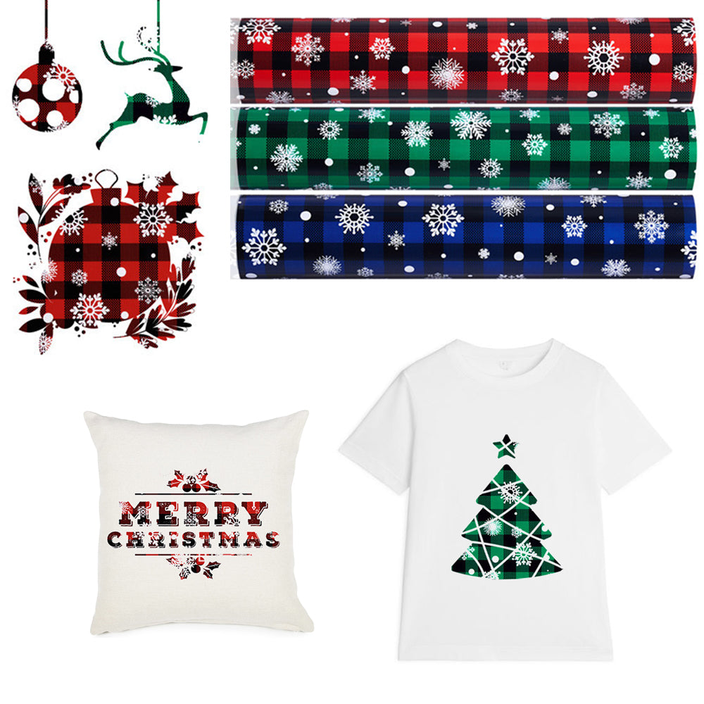 5 Sheets Christmas DIY Iron Heat Transfer Vinyl Sheet Print Paper for Shirt