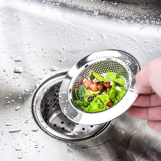 2 X Large Stainless Steel Kitchen Sink Strainer Flume Filter