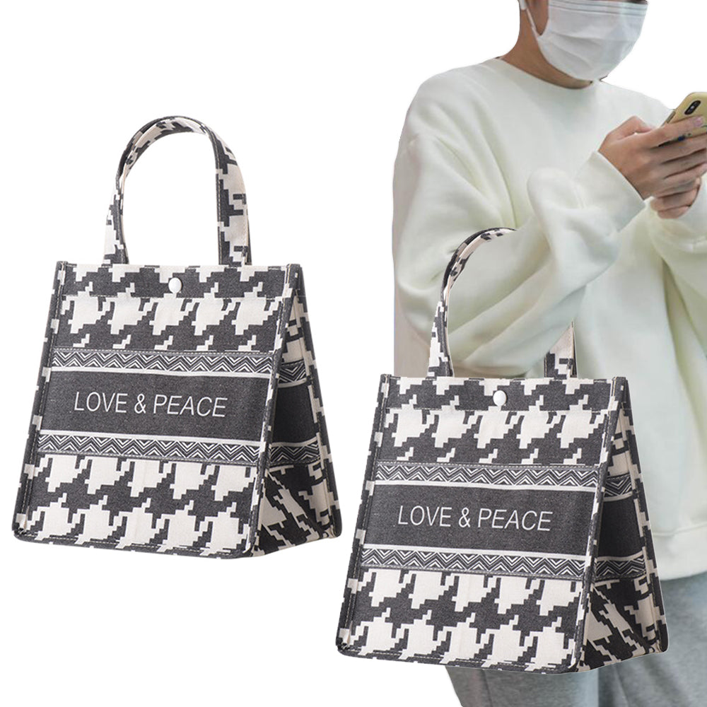 Black Medium Lunch Bag Storage Bag Lunch Box Handbag