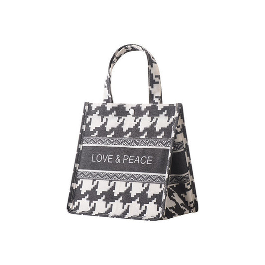 Black Small Lunch Bag Storage Bag Lunch Box Handbag