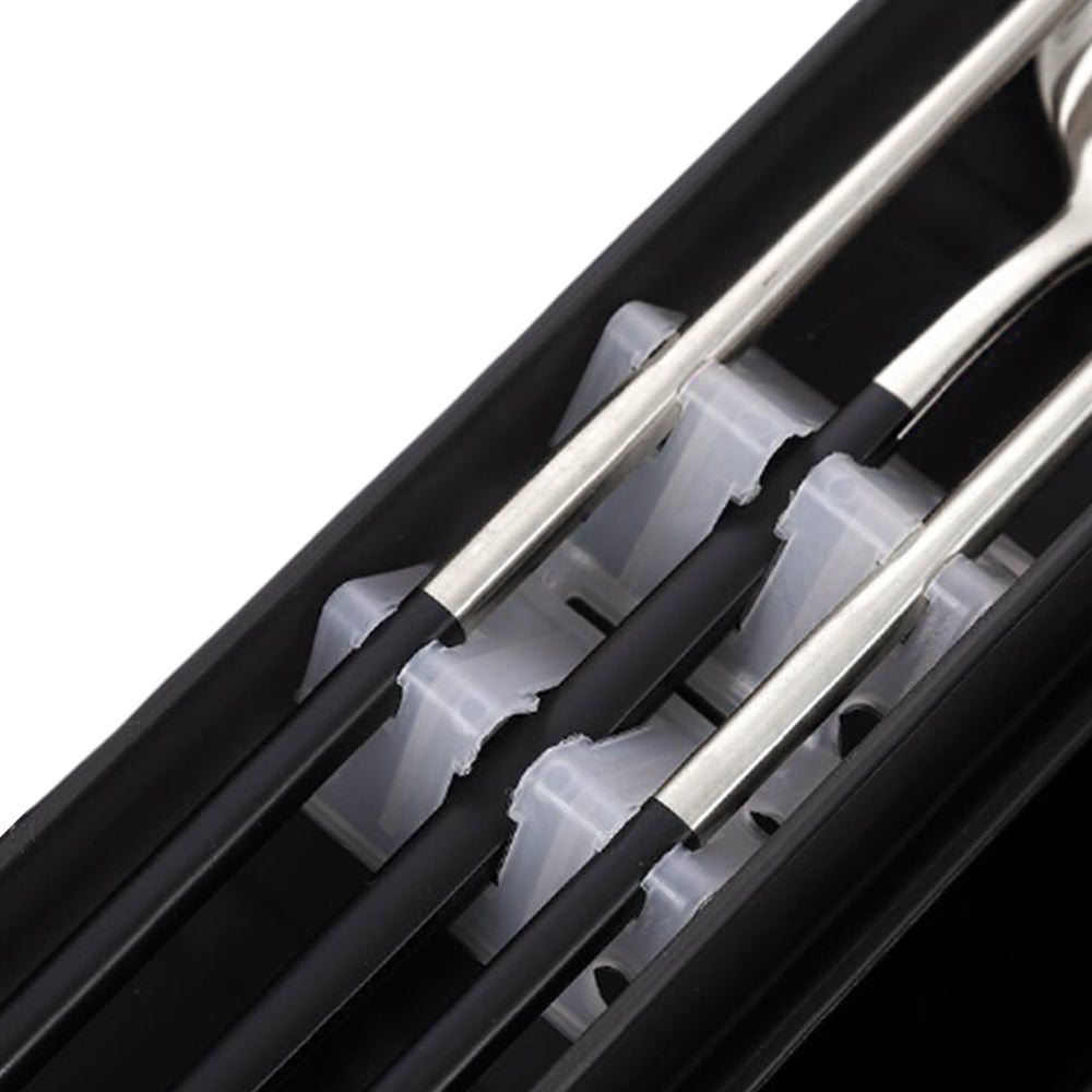 Black Small Lunch Bag Storage Bag Lunch Box Handbag with 3Pcs Cutlery Set