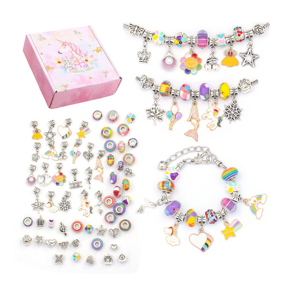 Multicolor 63Pcs DIY Bracelet Making Kit Pendant Bracelet Ornaments