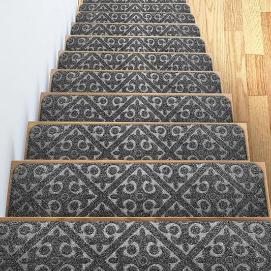 2Pcs Grey Stair Mats Cling Non Slip Carpet Stair Treads