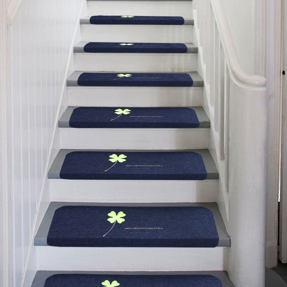 2X L Navy Self Adhesive Cling Glow In Dark Luminous Non Slip Stair Carpet