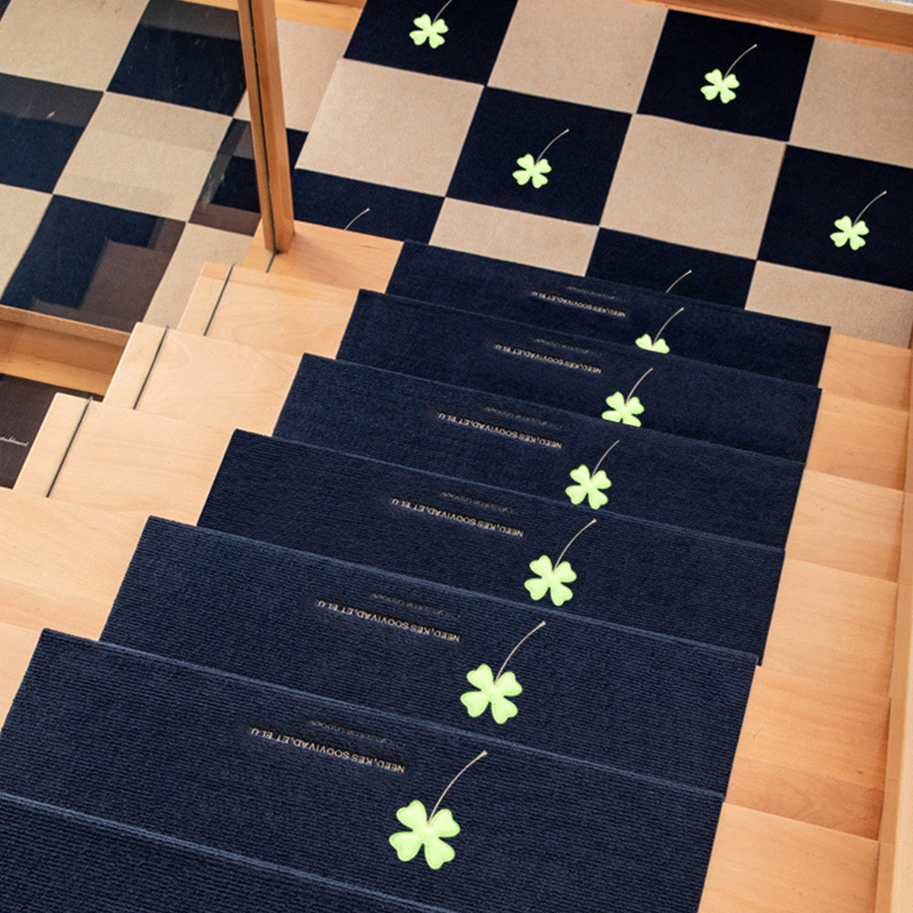 8X L Navy Self Adhesive Cling Glow In Dark Luminous Non Slip Stair Carpet