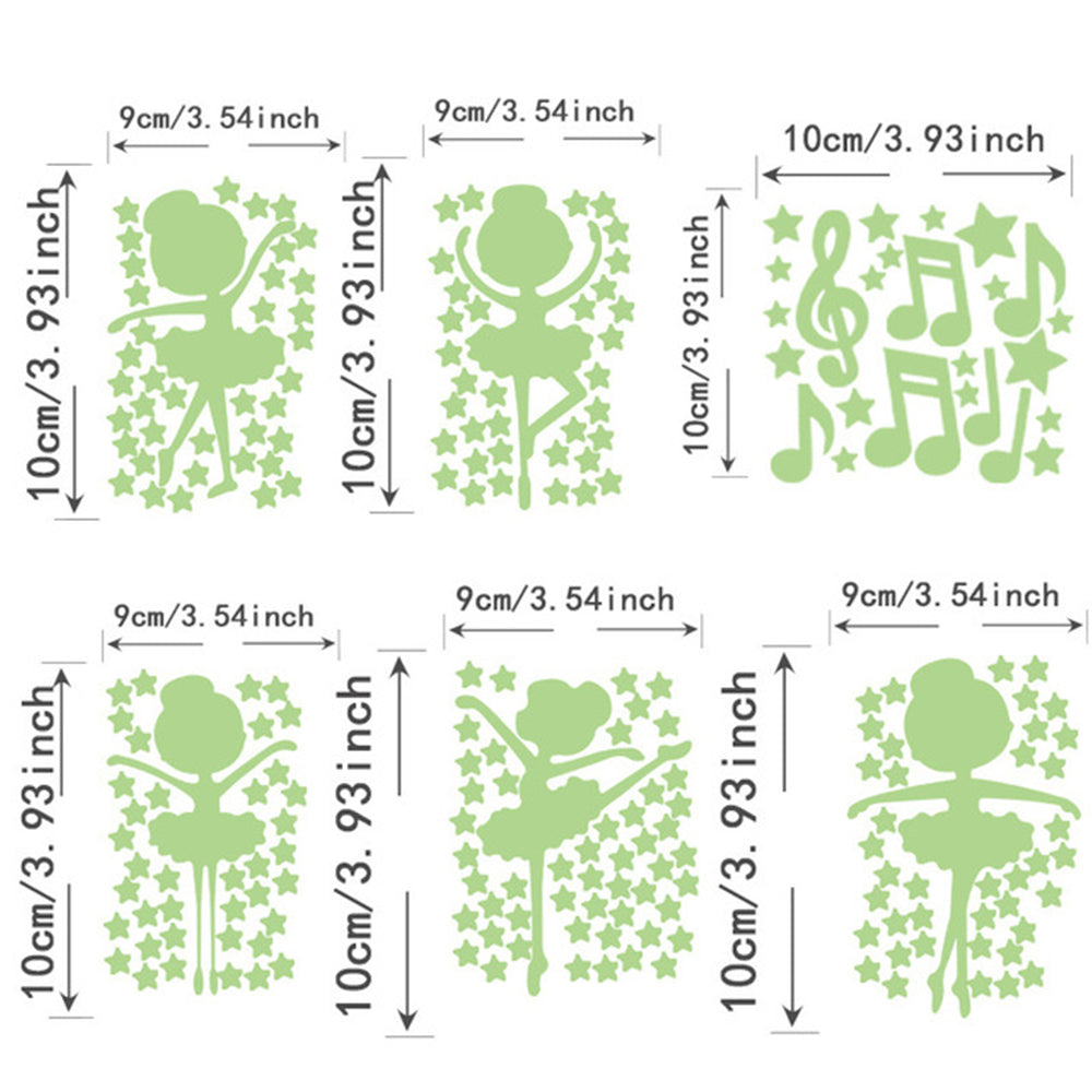 2 X Style 1 2 Luminous Wall Stickers Glow in Dark Wall Decorative Wall Decals