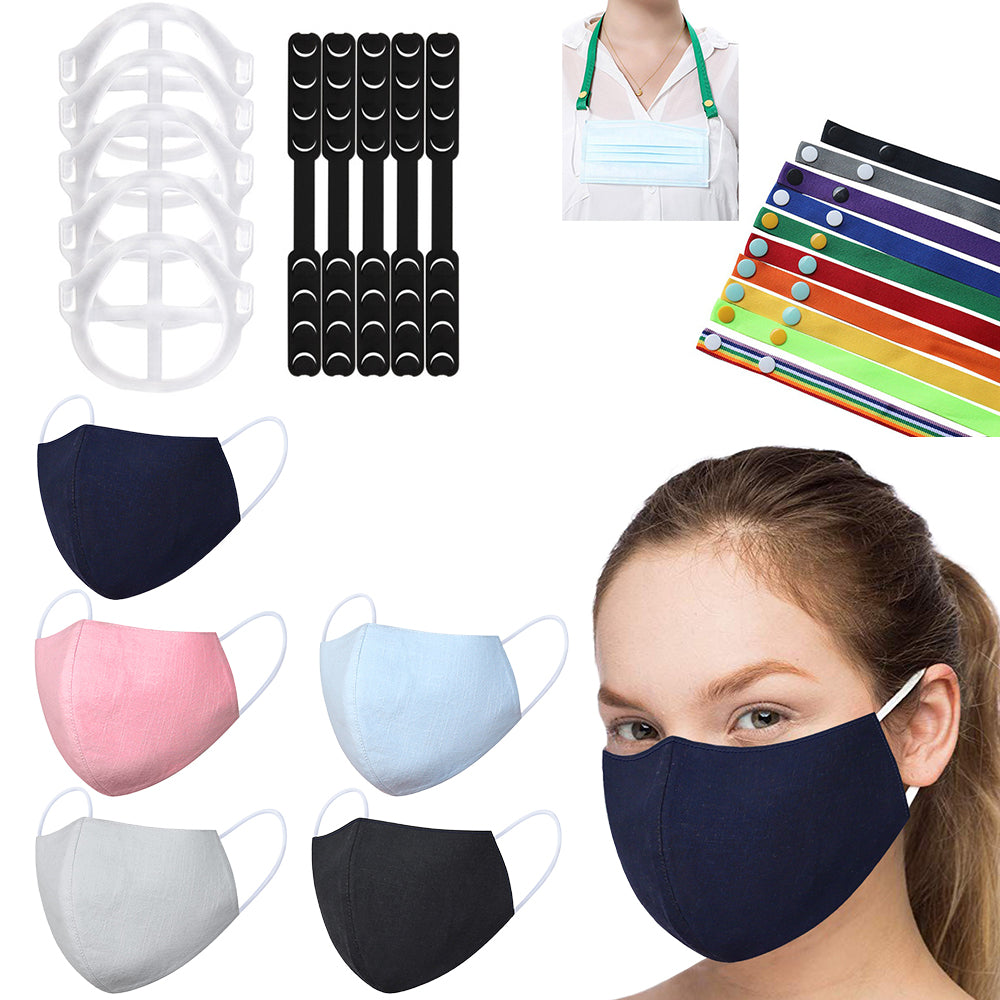 Face Mask Protective Cover with Lanyard Strap Mask Extender Strap Support Frames