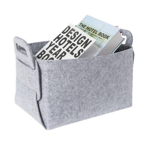 2 X L Light Grey Collapsible Felt Storage Bin Storage Basket