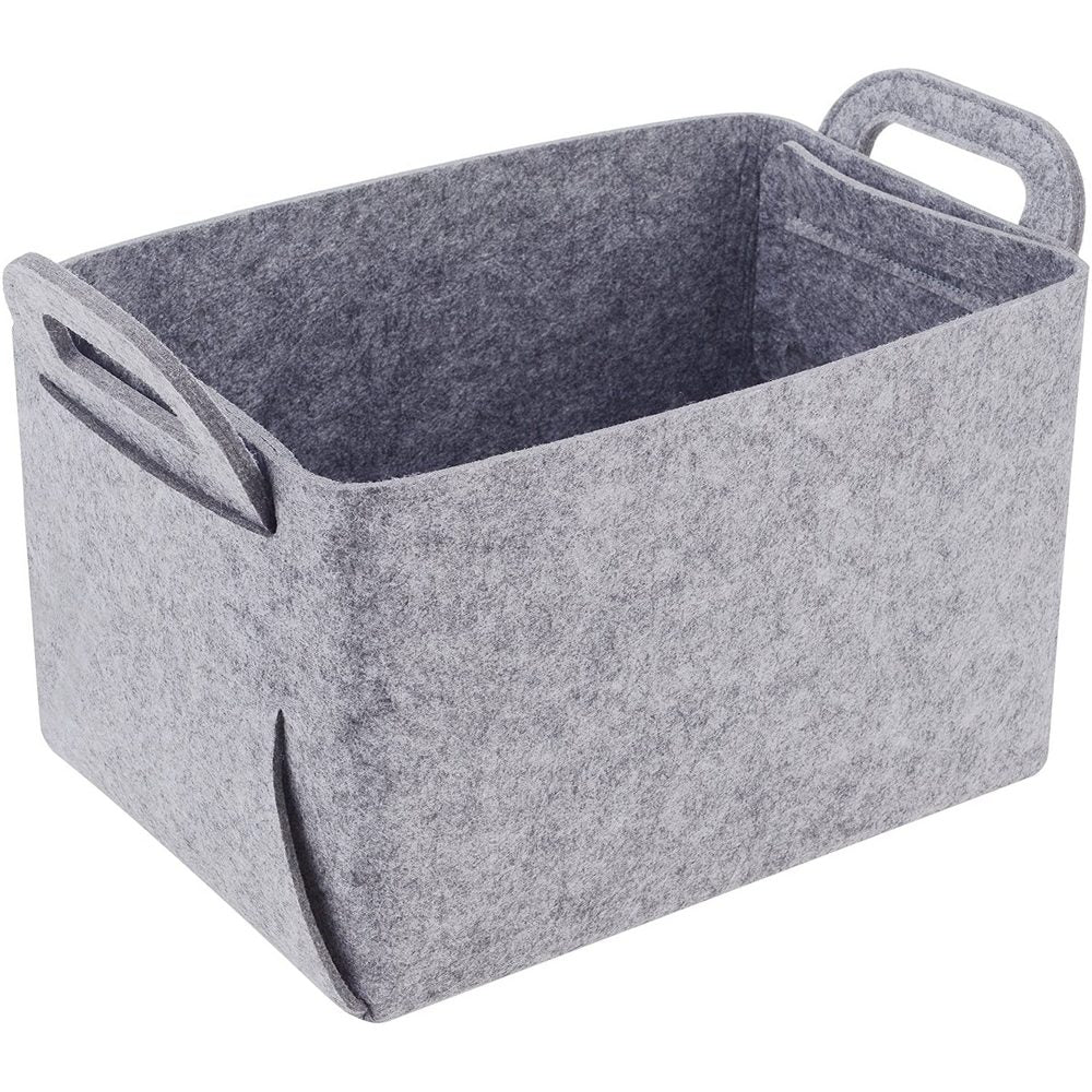 2 X M Light Grey Collapsible Felt Storage Bin Storage Basket