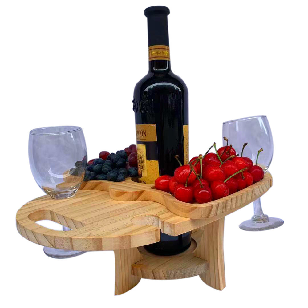 2 X Wooden Picnic Table Outdoor Mini Wine Rack