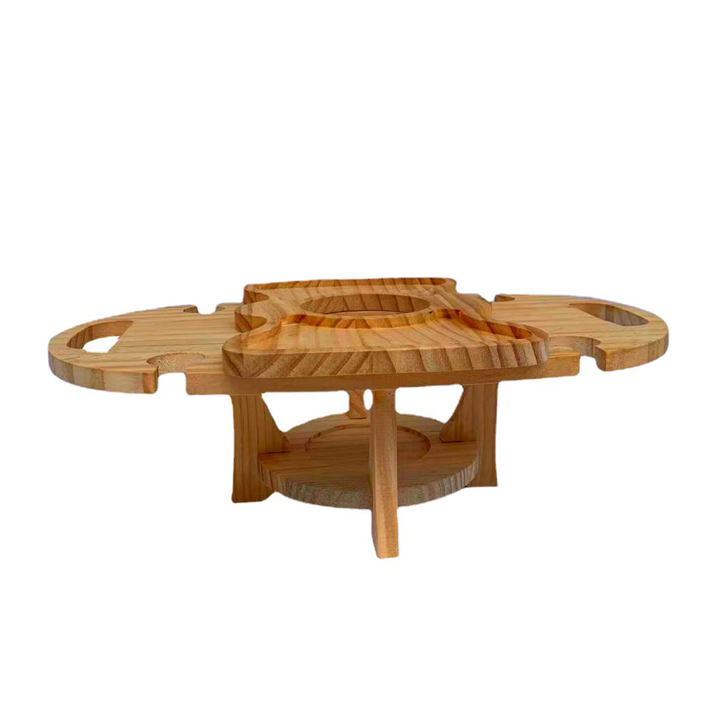 2 X Wooden Picnic Table Outdoor Mini Wine Rack
