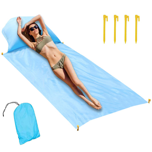 One Seat Portable Beach Mat with Air Pillow Outdoor Camping Picnic Mat