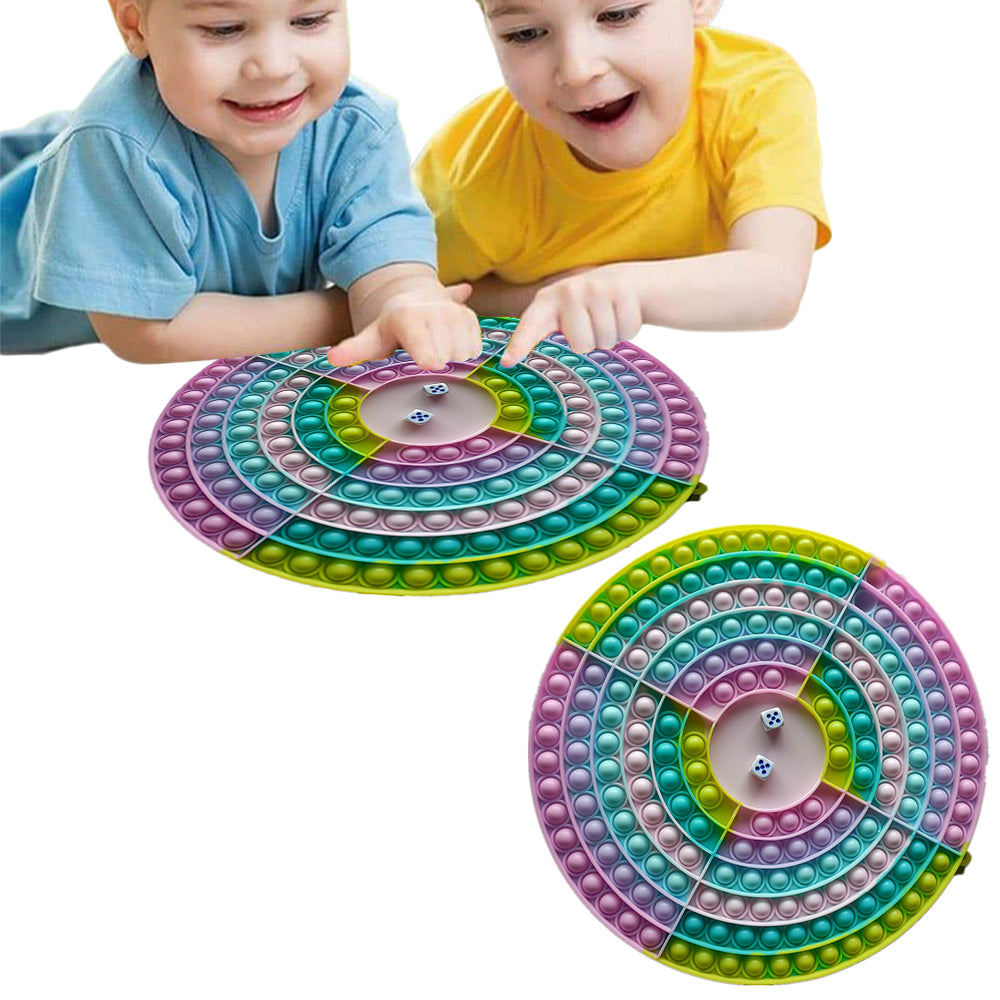 Mixed Colours Round Chess Board Push Pop It Fidget Toy Sensory Stress Relief Toy