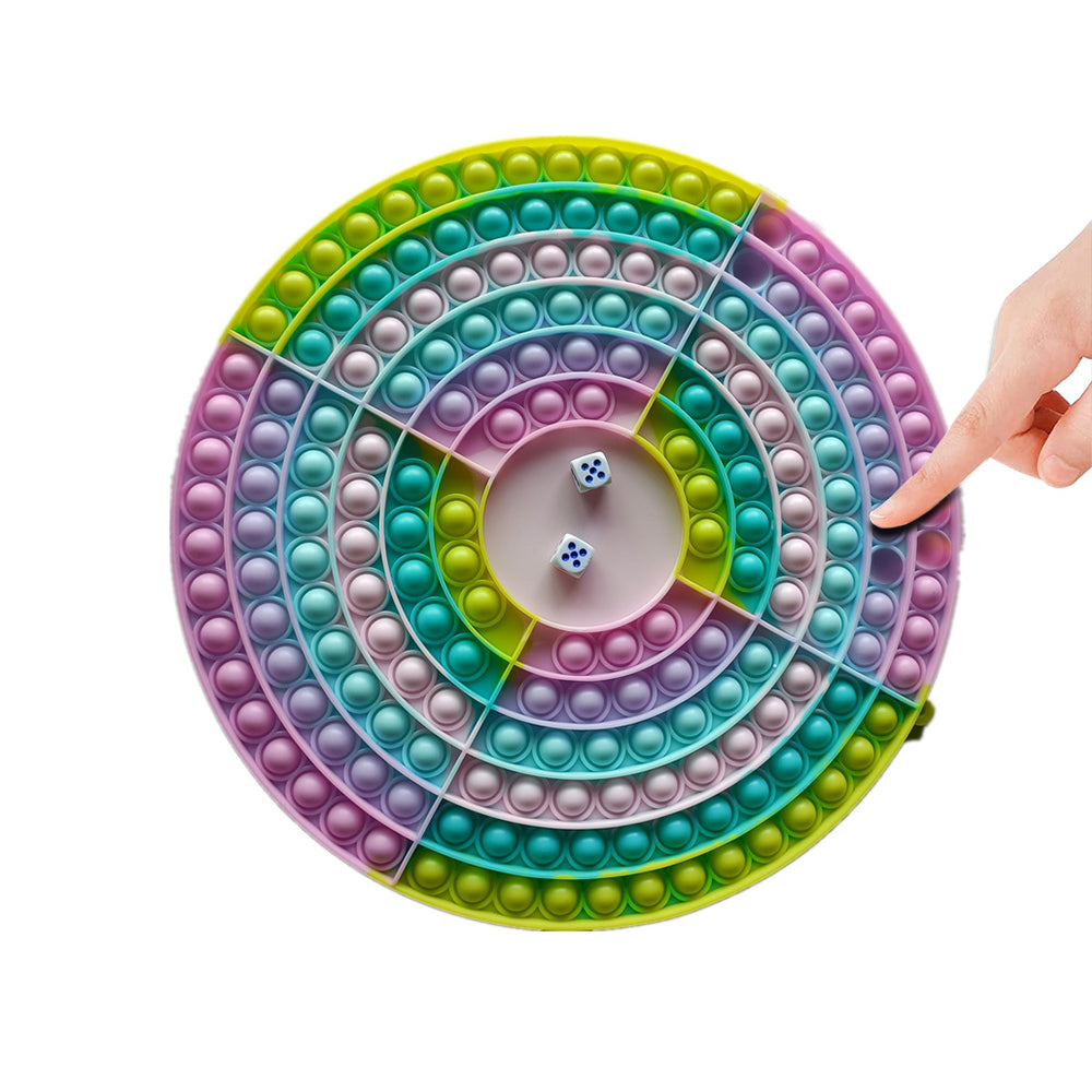 Mixed Colours Round Chess Board Push Pop It Fidget Toy Sensory Stress Relief Toy