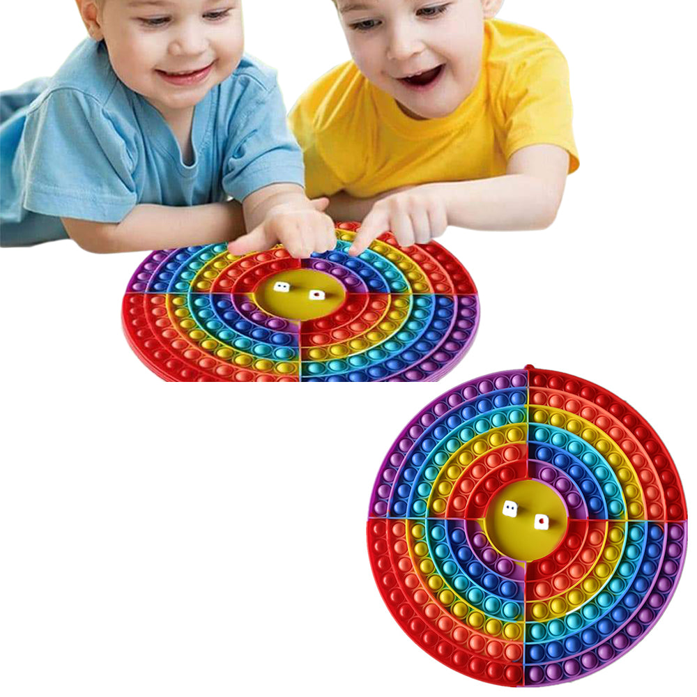 Rainbow Round Chess Board Push Pop It Fidget Toy Sensory Stress Relief Toy