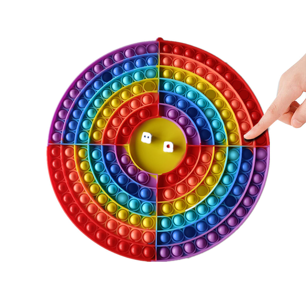 Rainbow Round Chess Board Push Pop It Fidget Toy Sensory Stress Relief Toy
