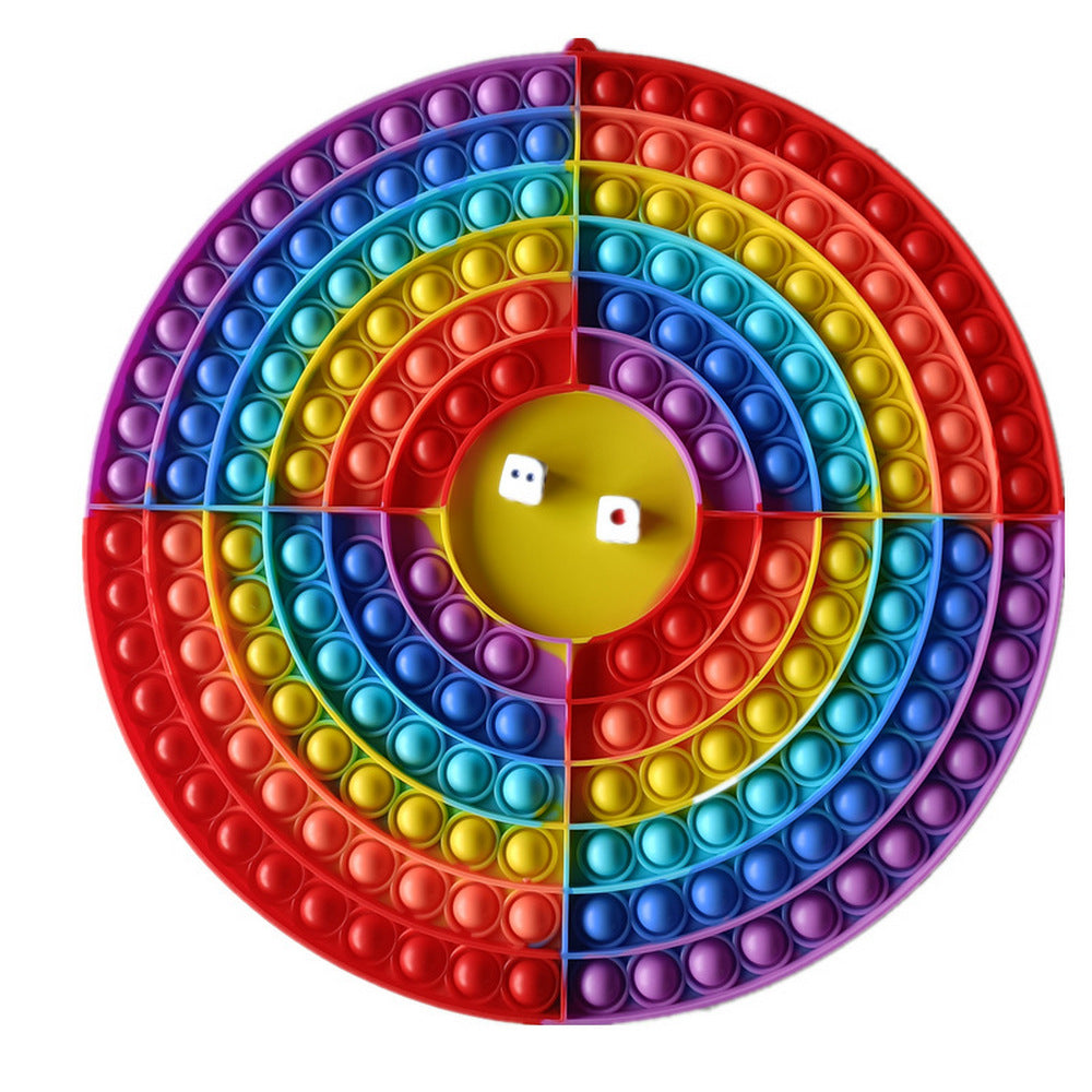 Rainbow Round Chess Board Push Pop It Fidget Toy Sensory Stress Relief Toy