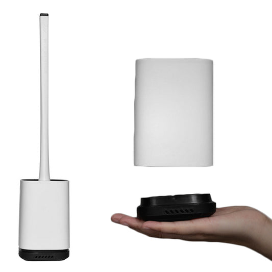 White Flexible Toilet Brush with Not Water Leaking Ventilation Slots Base