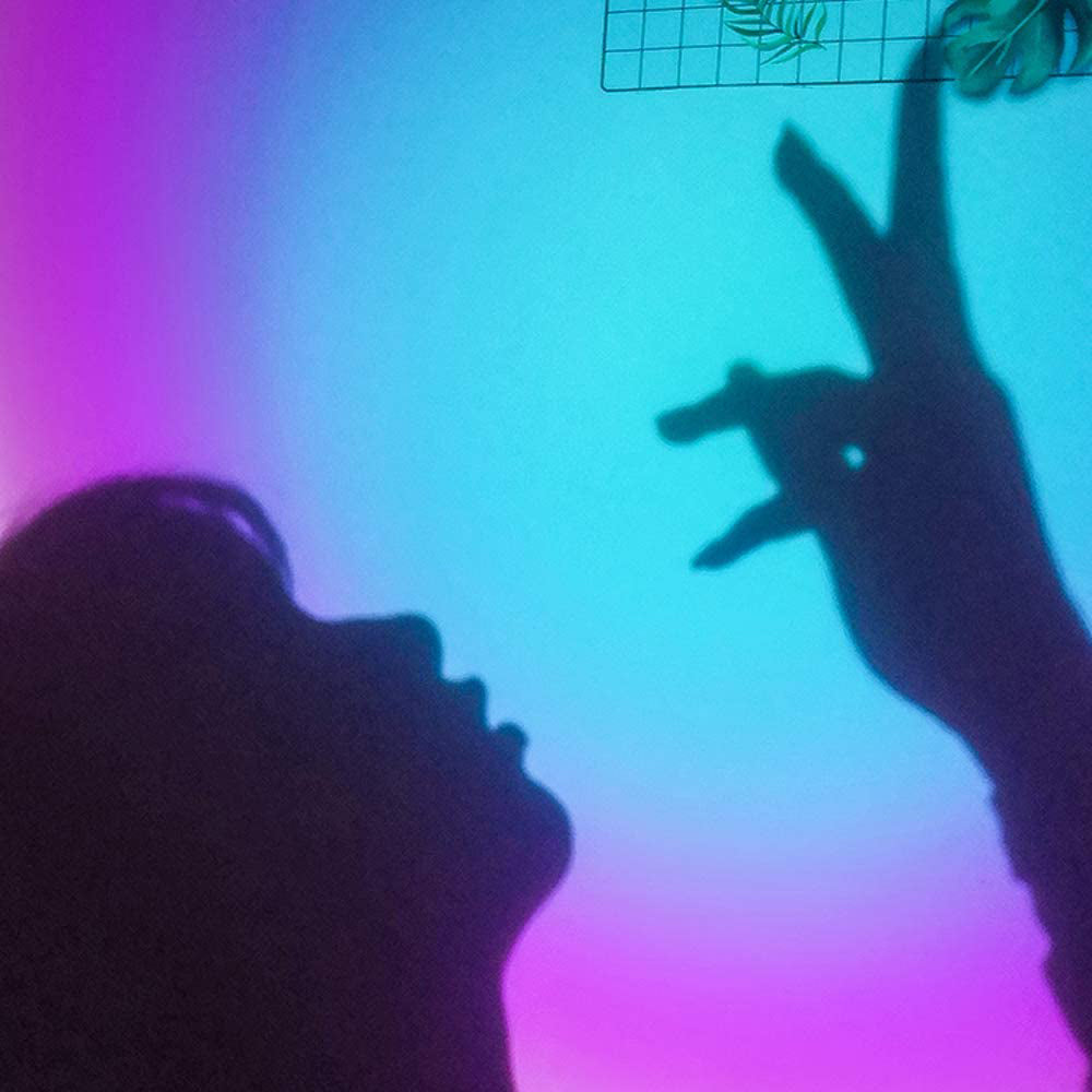 2 X LED Moon Projector Lamp 16 Colours Remote Control Light