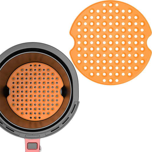 2 X 8 Inches FDA Certified Silicone Reusable Air Fryer Liner Square Orange