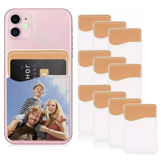10Pcs DIY Heat Transfer Card Holder Mobile Self Adhesive Card Pouch