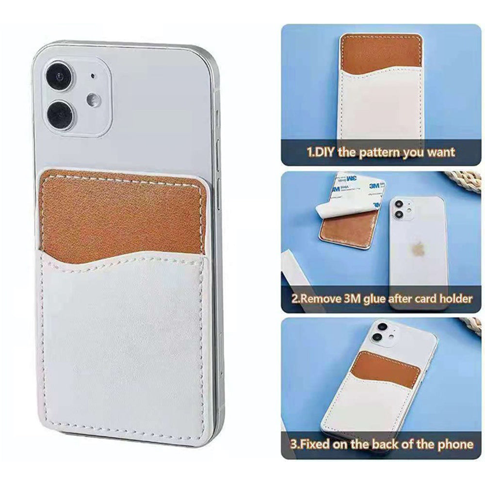 10Pcs DIY Heat Transfer Card Holder Mobile Self Adhesive Card Pouch