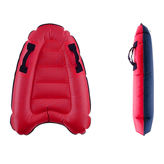 Red Inflatable Surfing Body Board with Handles Outdoor Water Skiing Board