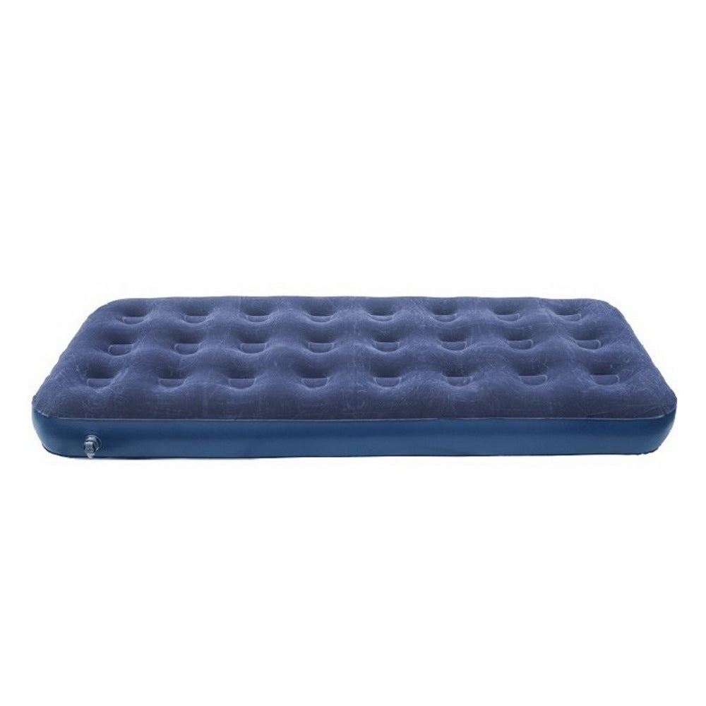 Navy Blue Portable Single Inflatable Mattress Camping Outdoor Air Bed