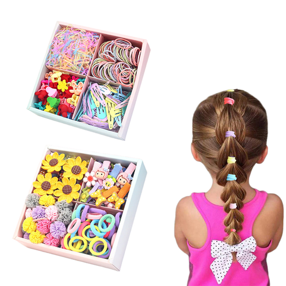 Two Sets of Style 1 2 Kids Hair Accessories Girls Elastic Hair Band Clip