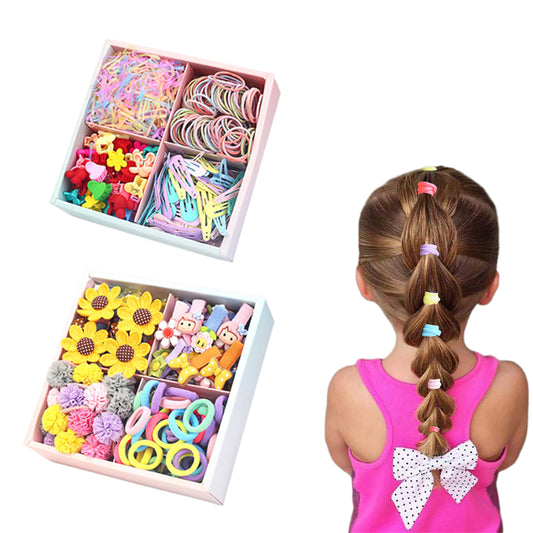 Two Sets of Style 1 2 Kids Hair Accessories Girls Elastic Hair Band Clip
