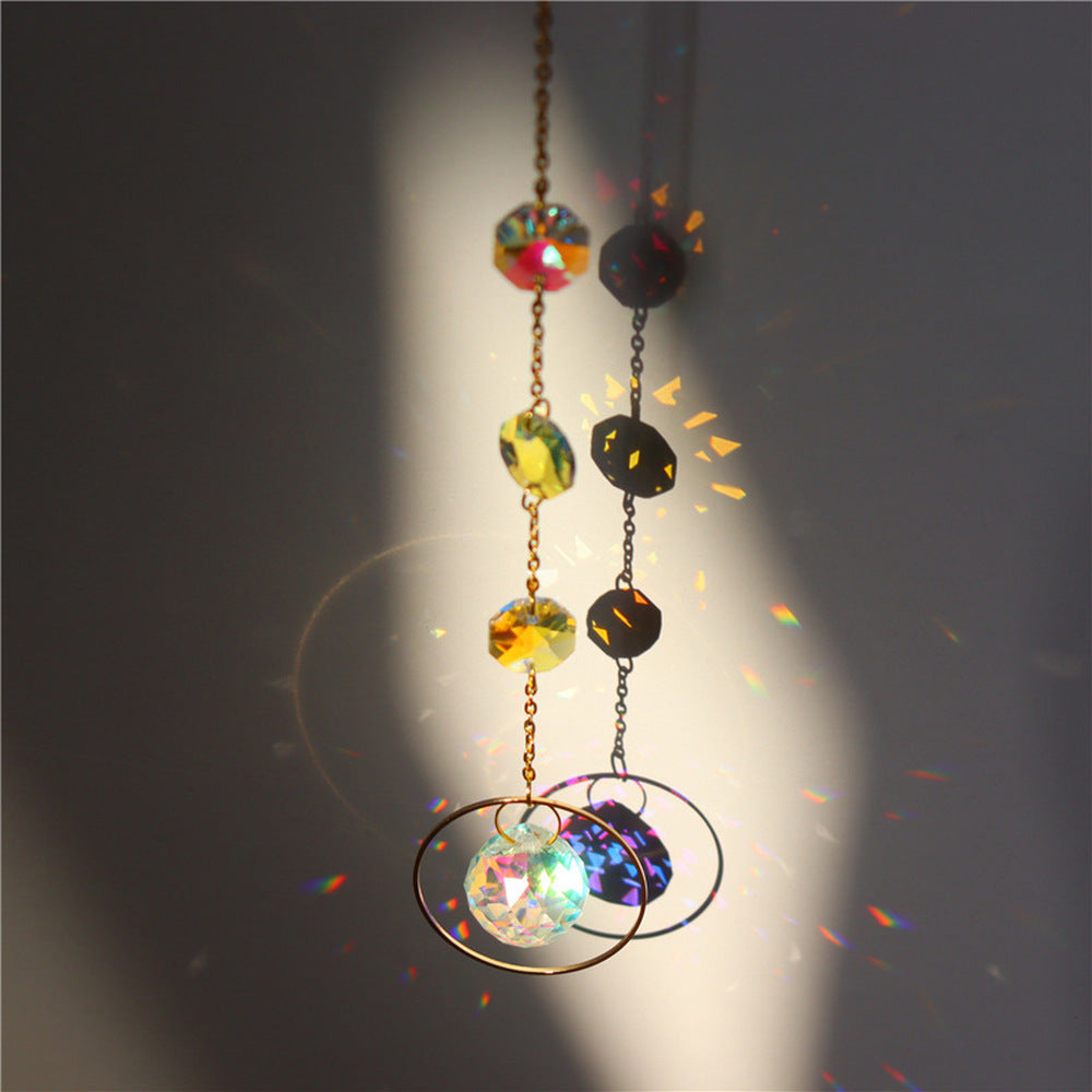2X Rhinestone Suncatcher Hanging Sun Catcher Rainbow Prism Window Home Decor