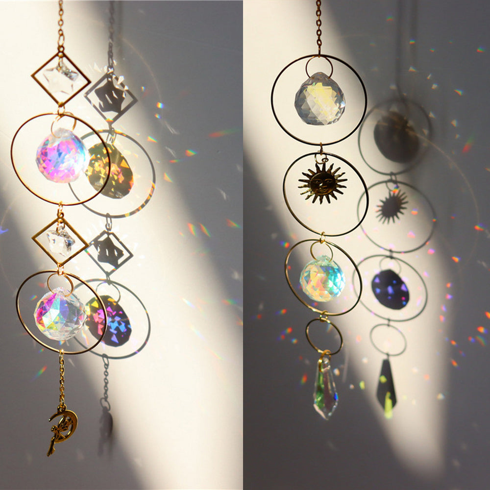 2X Rhinestone Suncatcher Hanging Sun Catcher Rainbow Prism Window Home Decor