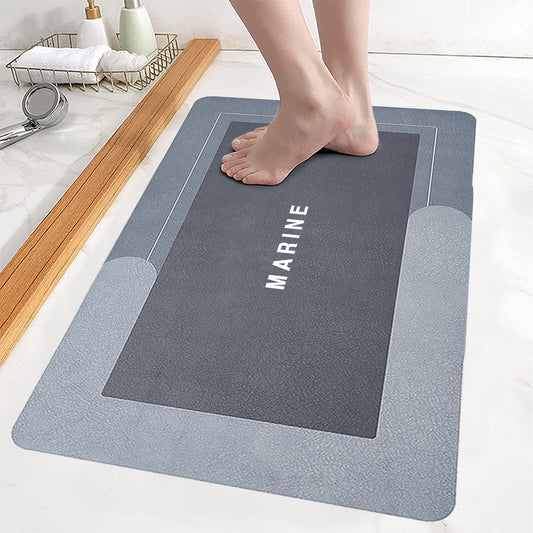 2Pcs Blue Absorbent Floor Mat Soft Quick-Drying Non-Slip Bath Floor Mat
