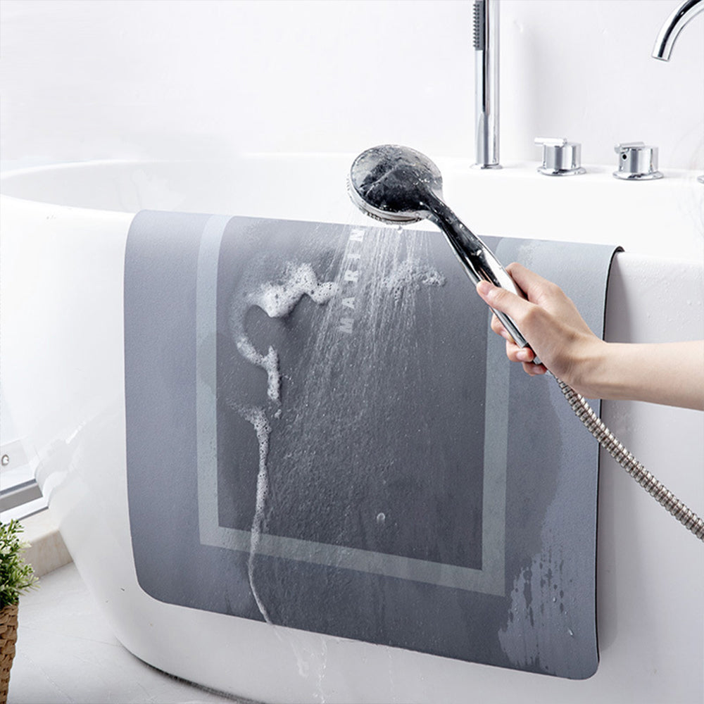 2Pcs Blue Absorbent Floor Mat Soft Quick-Drying Non-Slip Bath Floor Mat