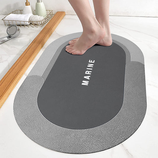 2Pcs Gray Absorbent Floor Mat Soft Quick-Drying Non-Slip Bath Floor Mat