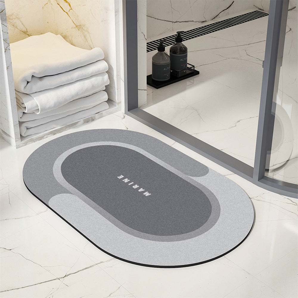 2Pcs Gray Absorbent Floor Mat Soft Quick-Drying Non-Slip Bath Floor Mat