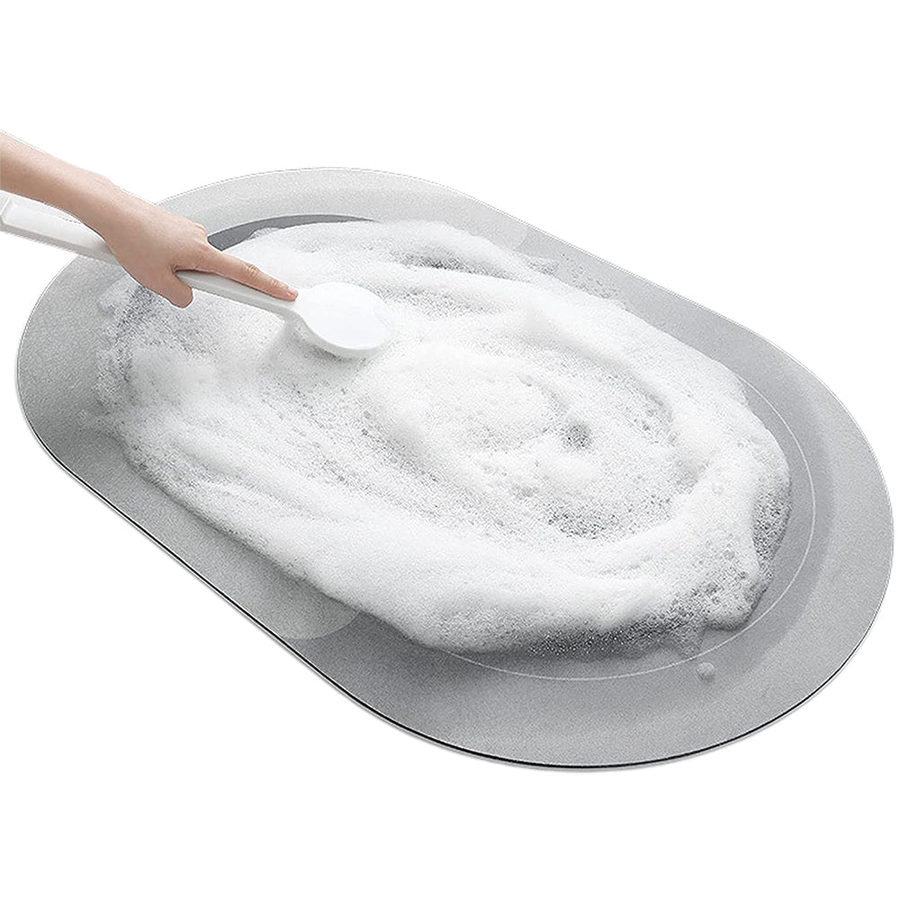 2Pcs Gray Absorbent Floor Mat Soft Quick-Drying Non-Slip Bath Floor Mat