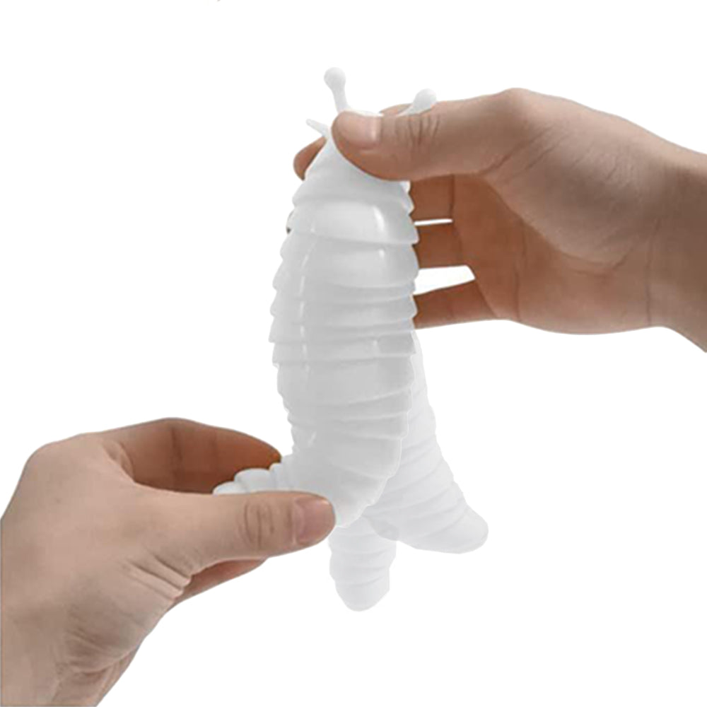 2 X Articulated Fidget Slug Toy Sensory Toys Stress Relief Toys Yellow White