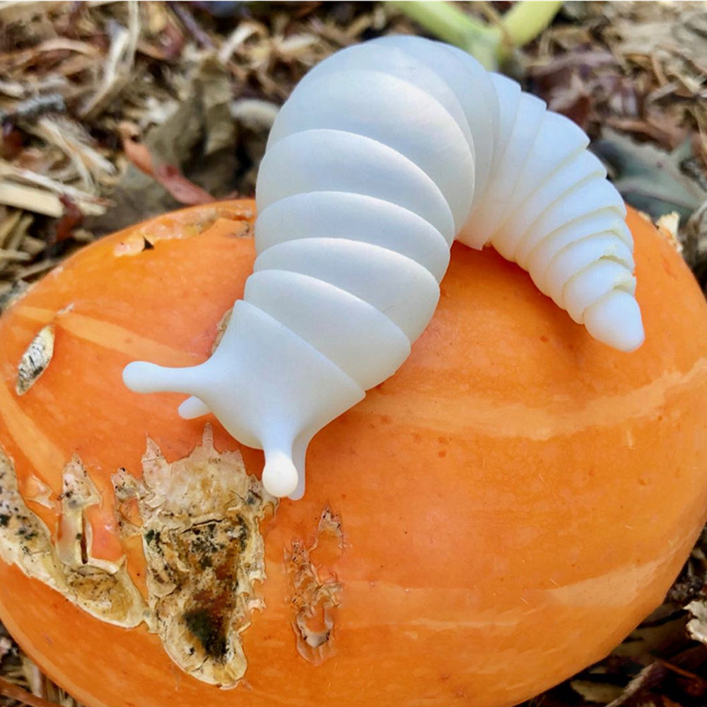 2 X Articulated Fidget Slug Toy Sensory Toys Stress Relief Toys Yellow White