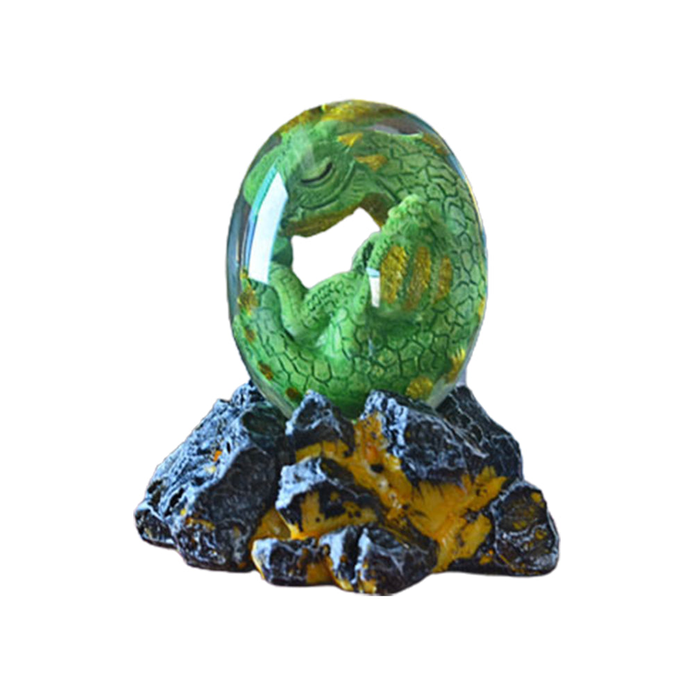 Green Resin Transparent Lava Dragon Egg Sculpture Decor