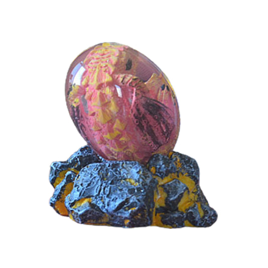 Pink Resin Transparent Lava Dragon Egg Sculpture Decor
