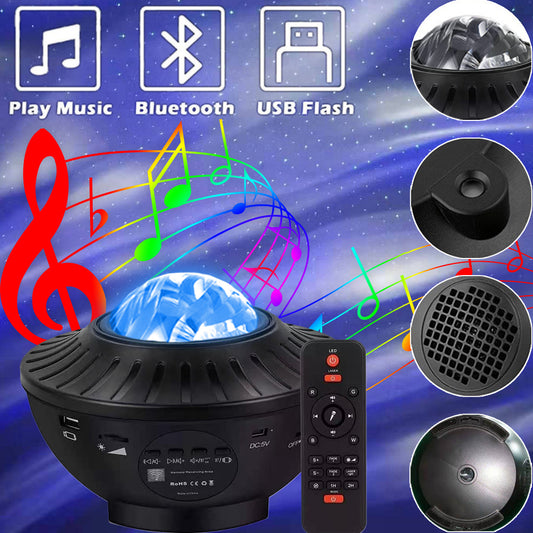 Bluetooth USB Remote Control Music Player LED Aurora Borealis Projection Lamp