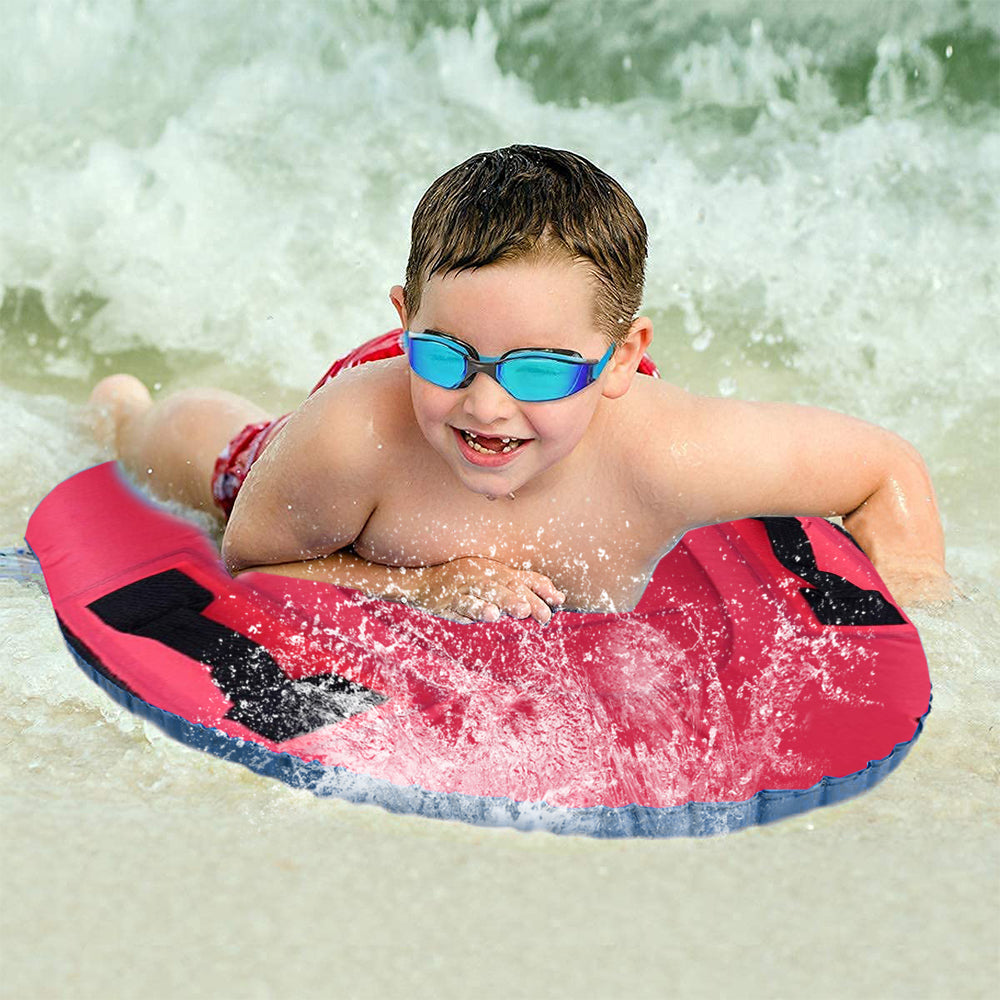 2 X Inflatable Surfing Body Board with Handles Outdoor Water Skiing Board