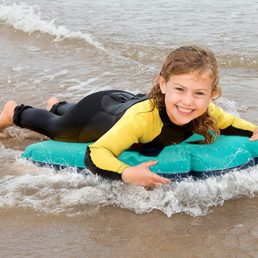 2 X Inflatable Surfing Body Board with Handles Outdoor Water Skiing Board