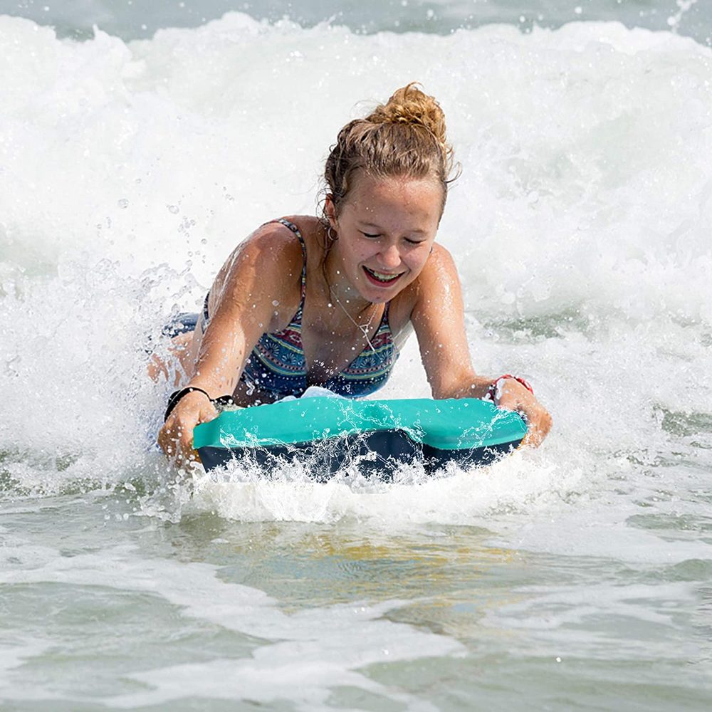 2 X Inflatable Surfing Body Board with Handles Outdoor Water Skiing Board