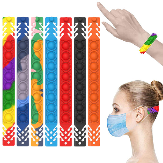 7Pcs Push Pop Fidget Toy Silicone Adjustable Mask Extender Strap