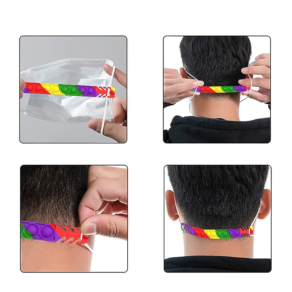 7Pcs Push Pop Fidget Toy Silicone Adjustable Mask Extender Strap