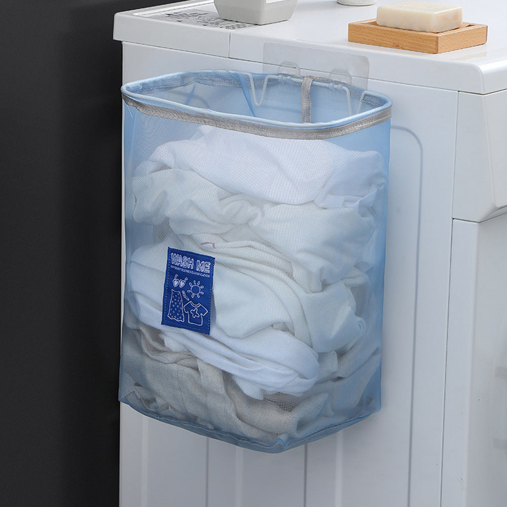 3Pcs Wall Mounted Laundry Basket Hanging Mesh Laundry Organizer Storage