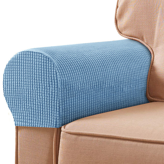 One Pair Light Blue Sofa Chair Armrest Cover Stretch Couch Arm Protectors
