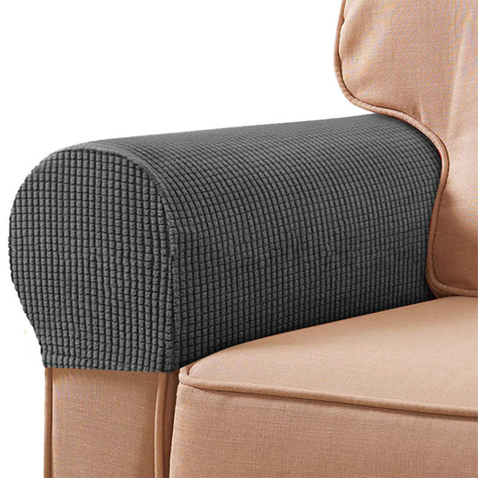 One Pair Dark Grey Sofa Chair Armrest Cover Stretch Couch Arm Protectors